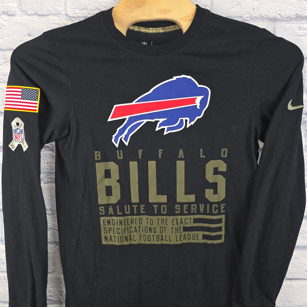 Nike Buffalo Bills Salute to Service Men Black Long Sleeve Dri-FIT Shirt Small